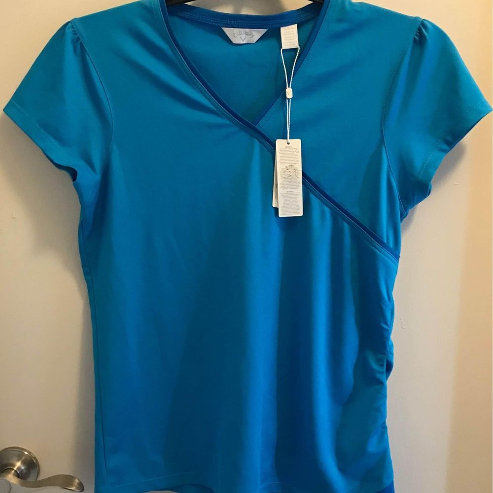 Women’s size Medium M Callaway blue golf shirt Comfort Performance